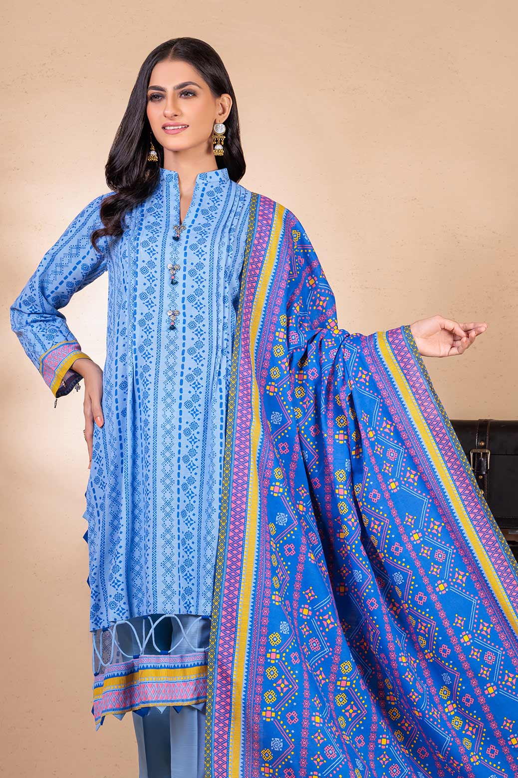 BLUE-KHADDAR-3 PIECE (WRS223P28)