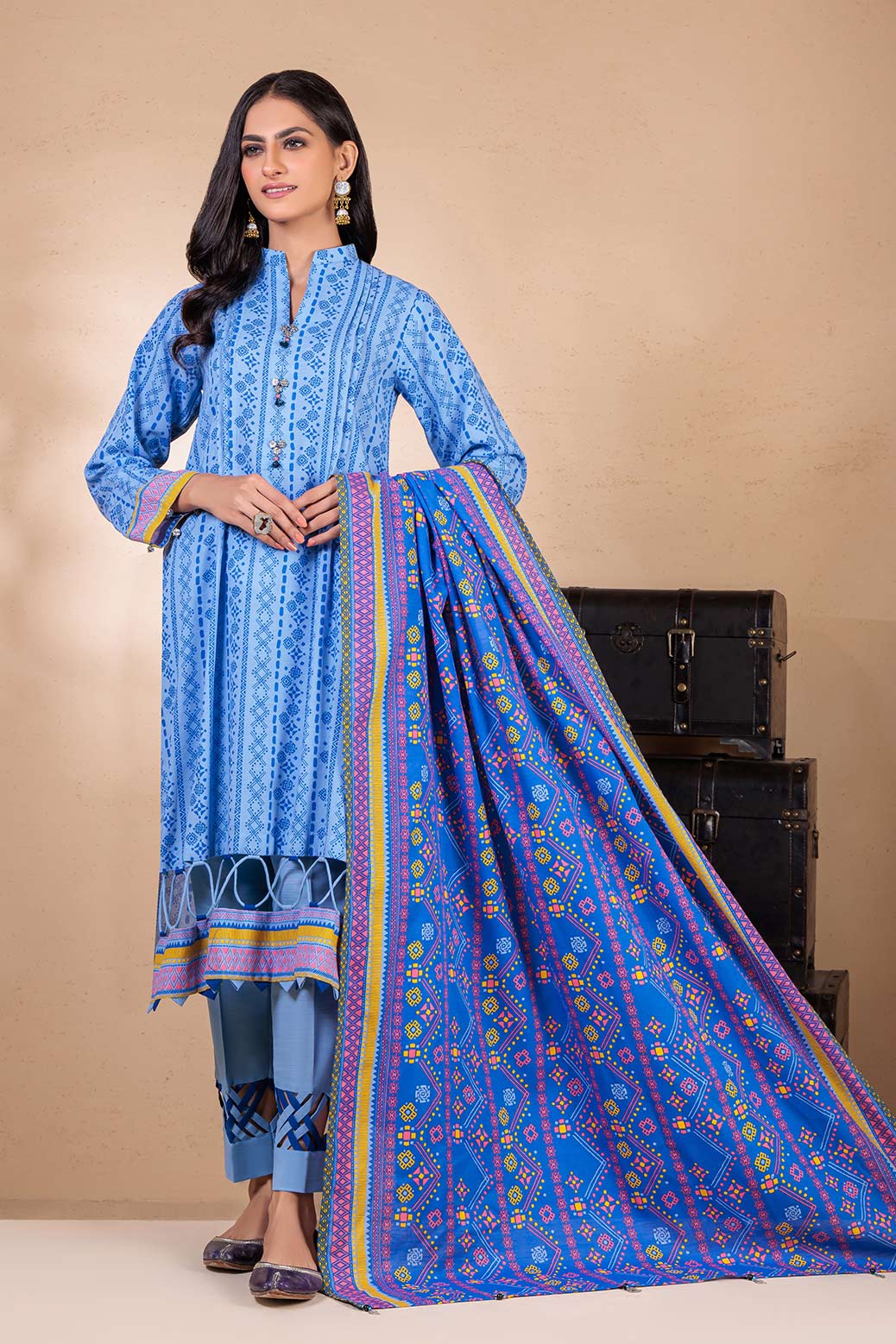 BLUE-KHADDAR-3 PIECE (WRS223P28)