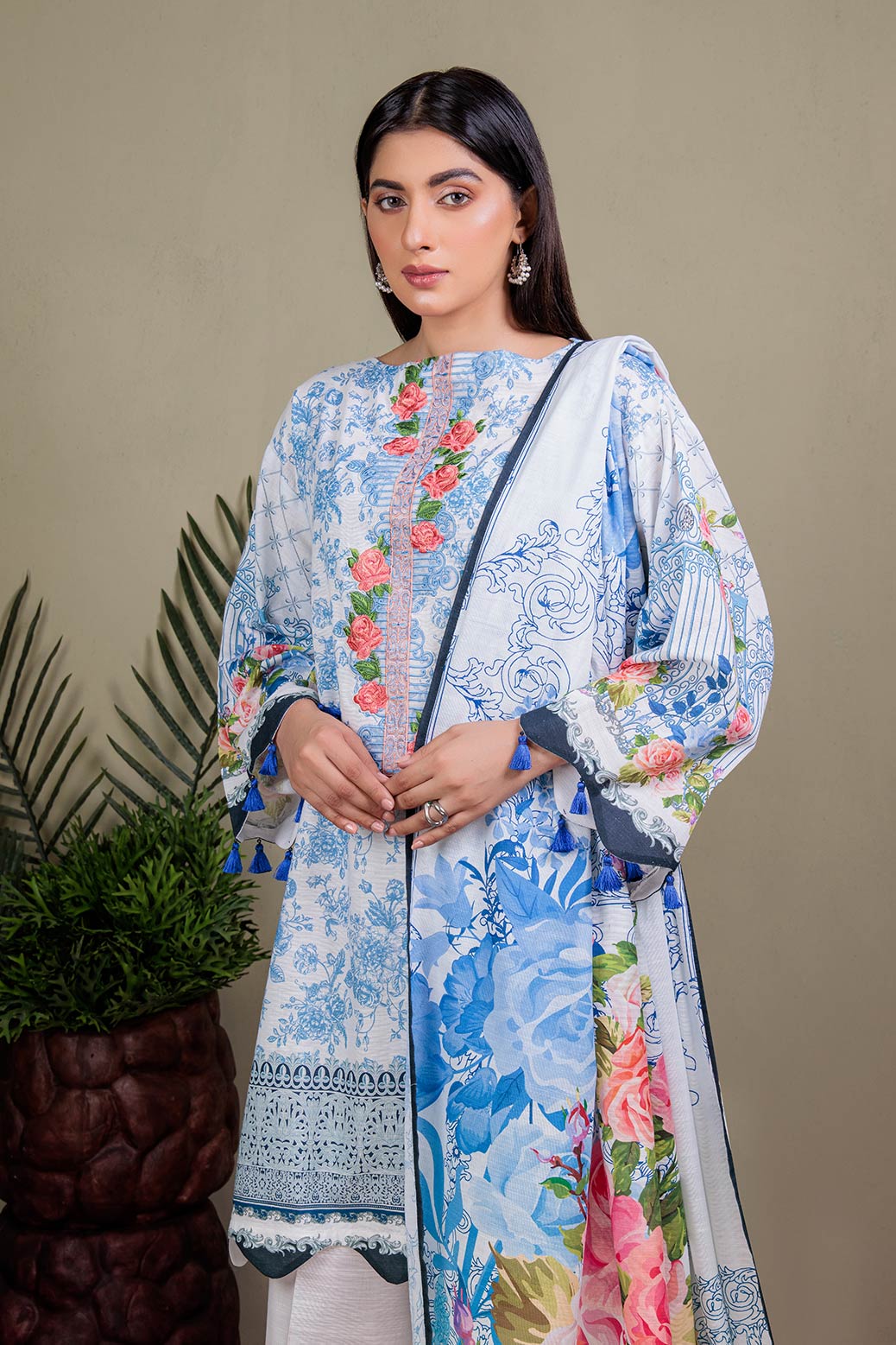 BLUE-KHADDAR-3 PIECE (WRS223P29)