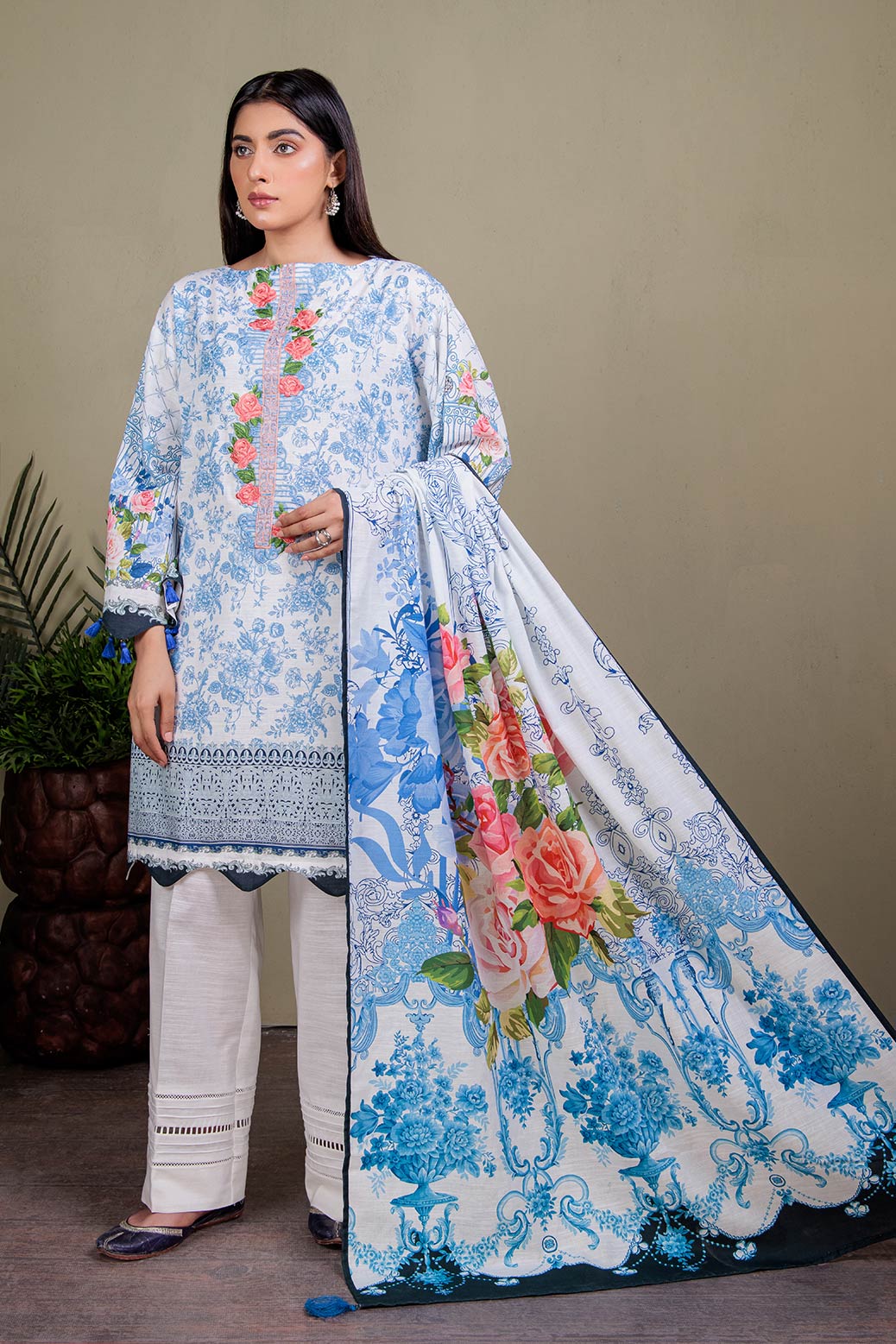 BLUE-KHADDAR-3 PIECE (WRS223P29)