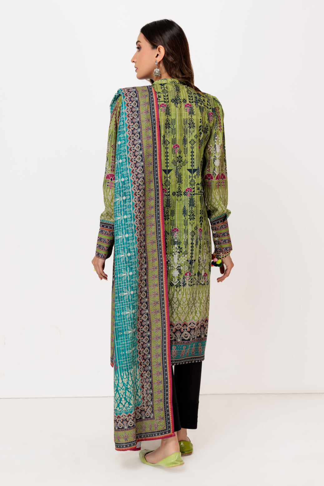 GREEN-KHADDAR-2 PIECE-SUIT (WSS222P04)