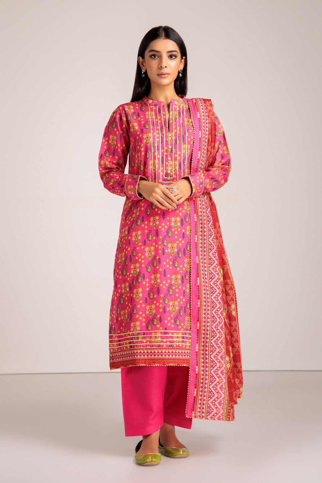 FUCHSIA-KHADDAR-3 PIECE (WSS223P106)