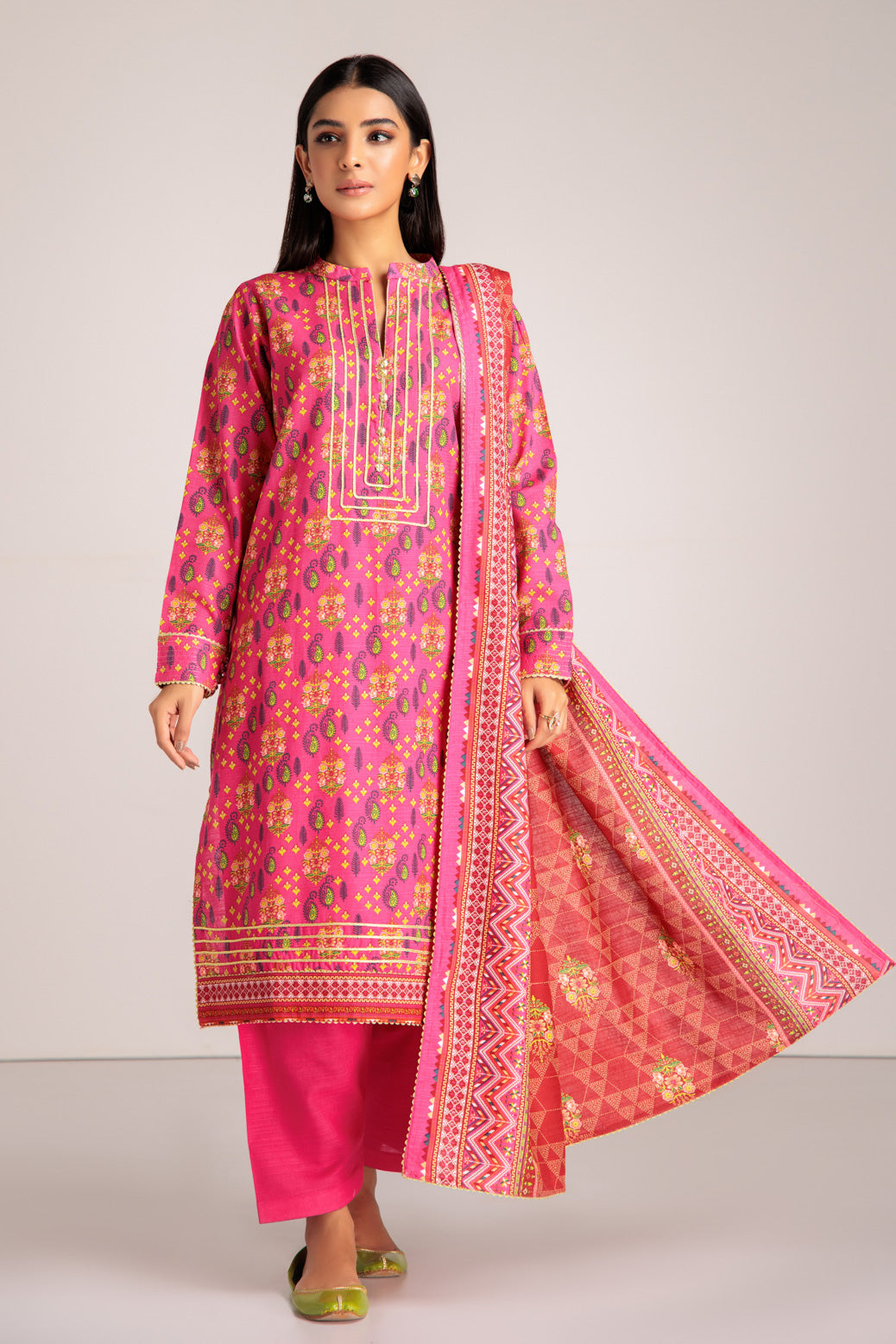 FUCHSIA-KHADDAR-3 PIECE (WSS223P106)