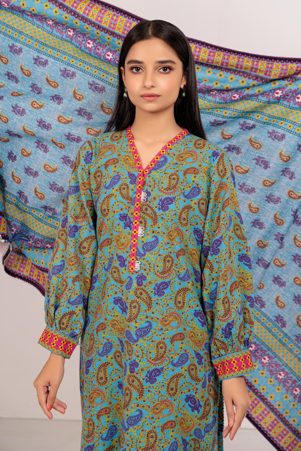 BLUE-KHADDAR-3 PIECE (WSS223P111)