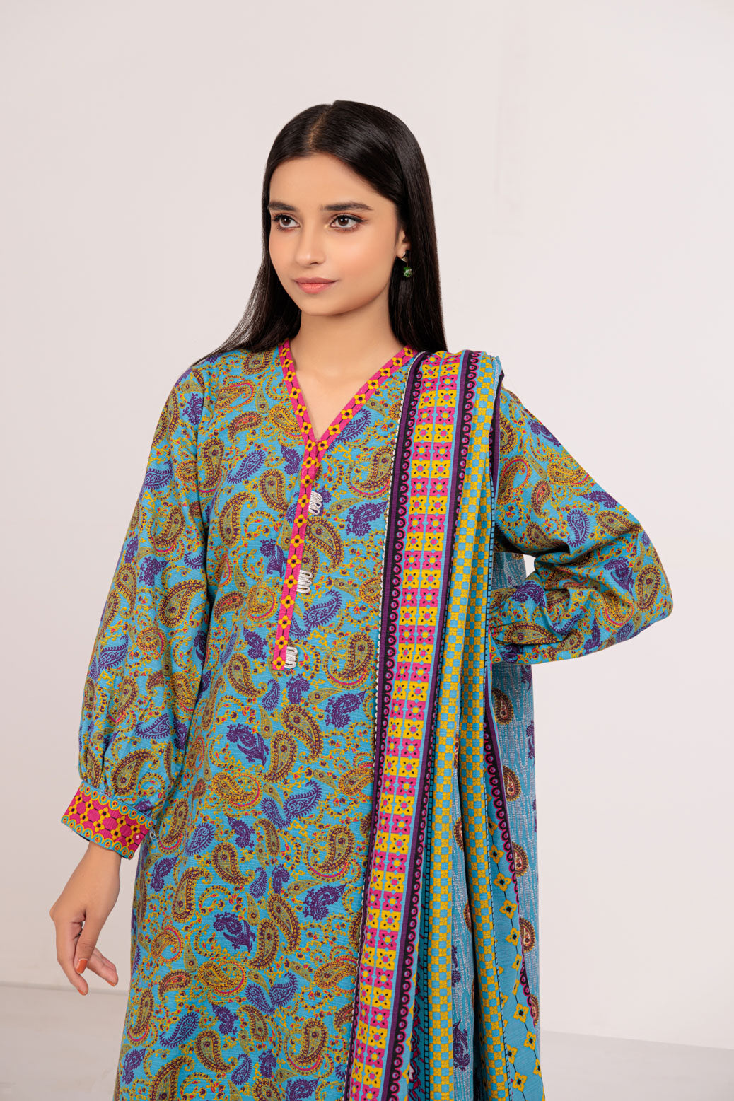 BLUE-KHADDAR-3 PIECE (WSS223P111)