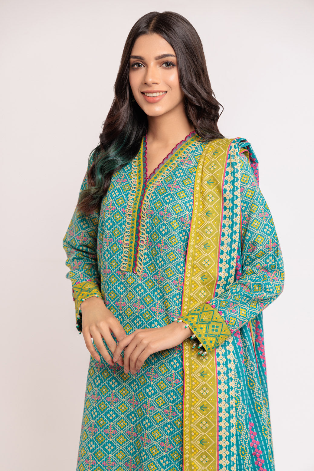 TEAL-KHADDAR-3 PIECE- (WSS223P26)