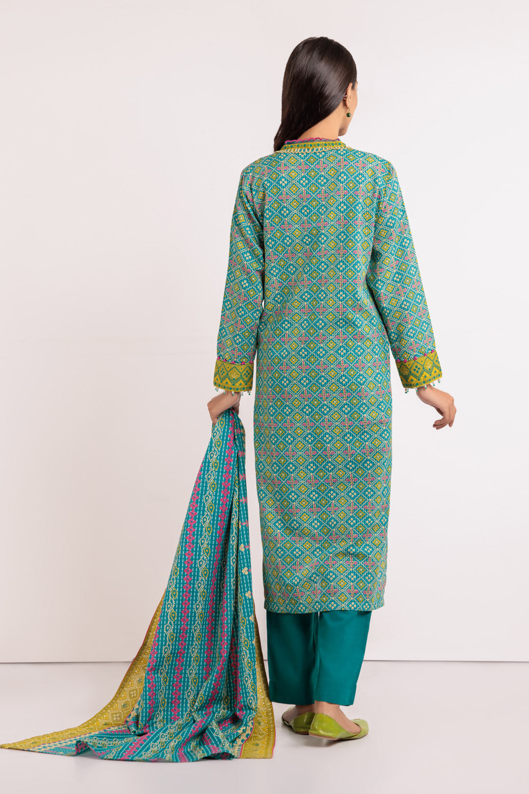 TEAL-KHADDAR-3 PIECE- (WSS223P26)