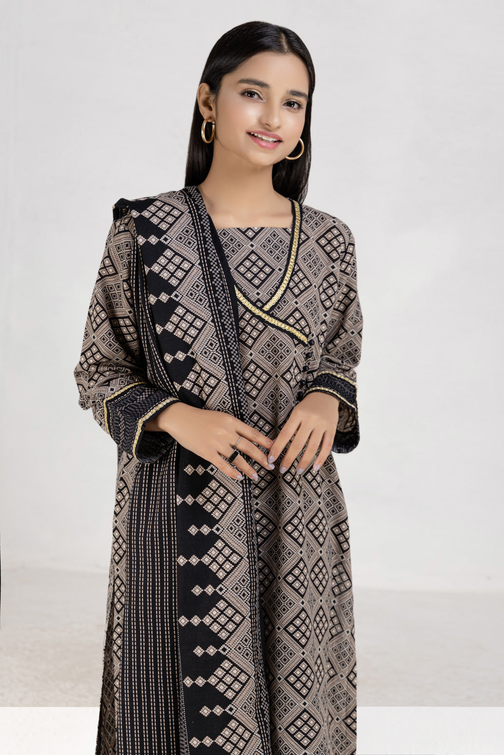 BLACK-KHADDAR-3 PIECE  (WSS223P58)