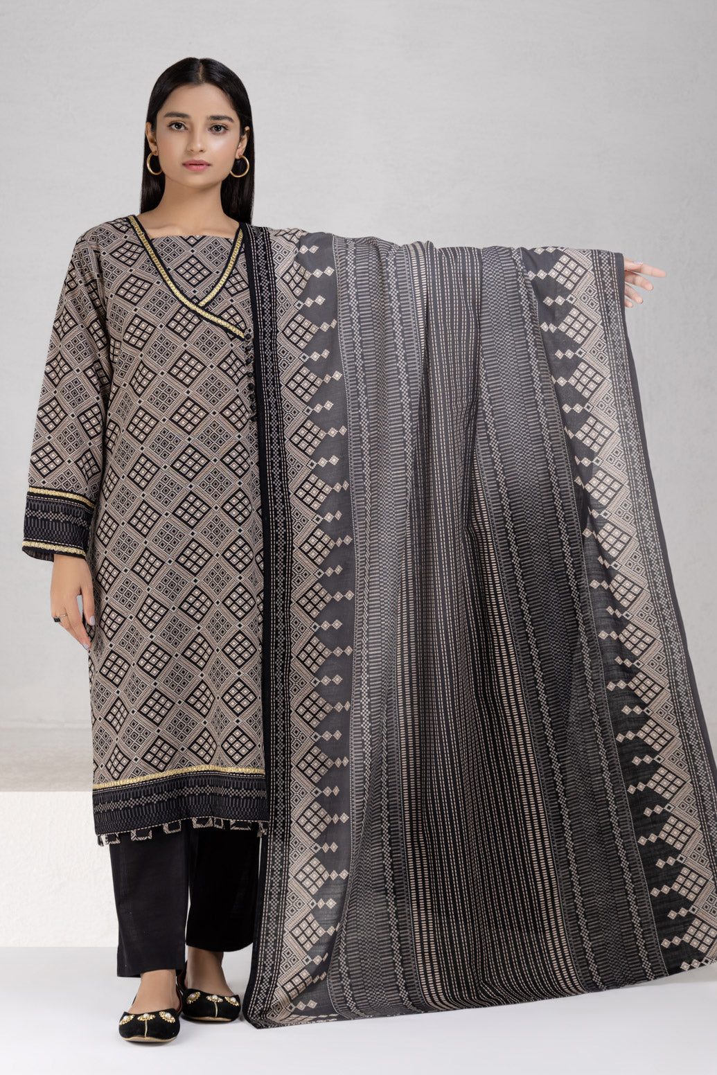 BLACK-KHADDAR-3 PIECE  (WSS223P58)