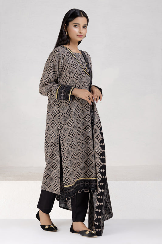 BLACK-KHADDAR-3 PIECE  (WSS223P58)