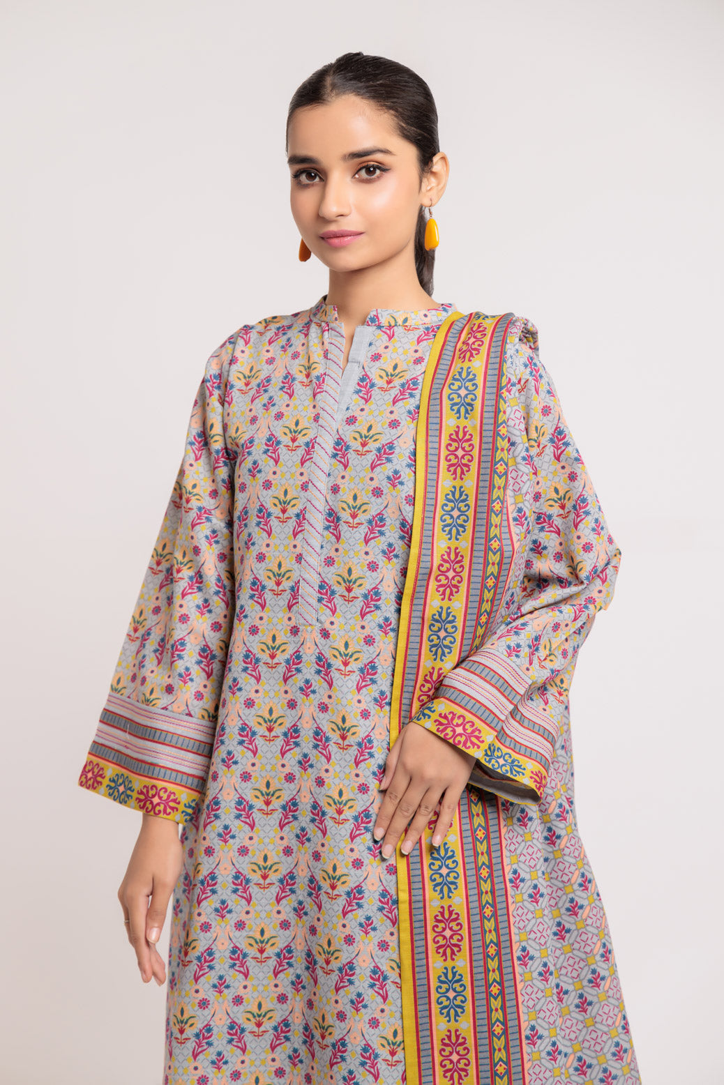 GRAY-KHADDAR-3 PIECE (WSS223P69)