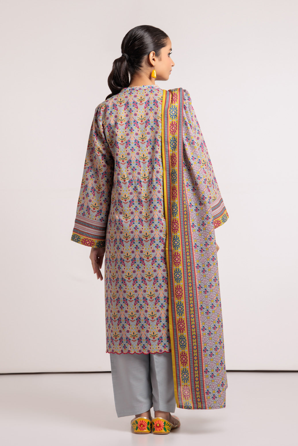 GRAY-KHADDAR-3 PIECE (WSS223P69)