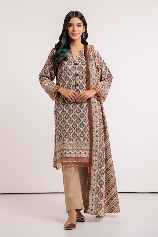 BEIGE-KHADDAR-3 PIECE (WSS223P75)