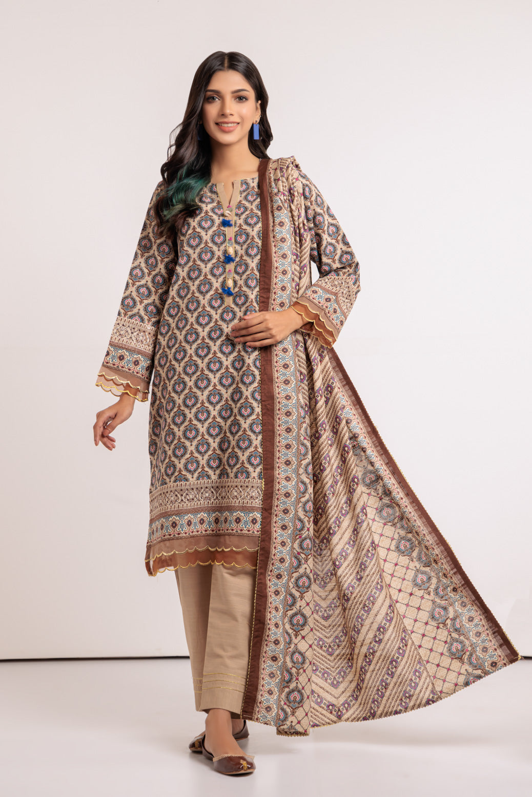 BEIGE-KHADDAR-3 PIECE (WSS223P75)