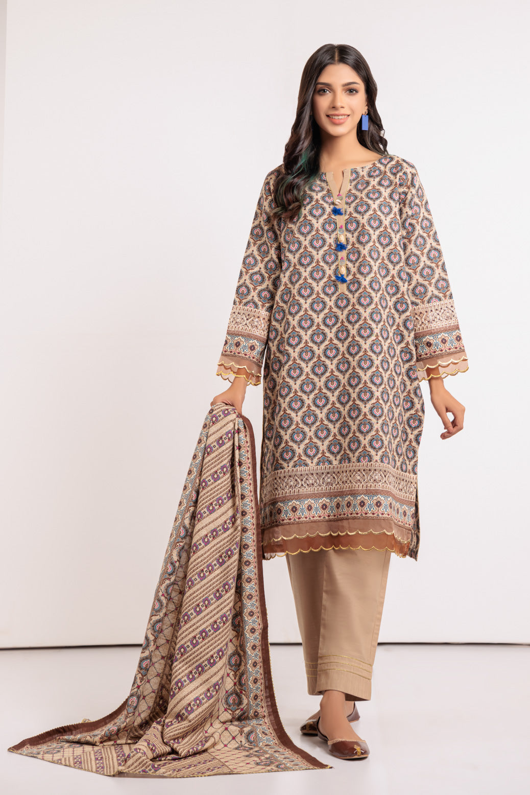 BEIGE-KHADDAR-3 PIECE (WSS223P75)