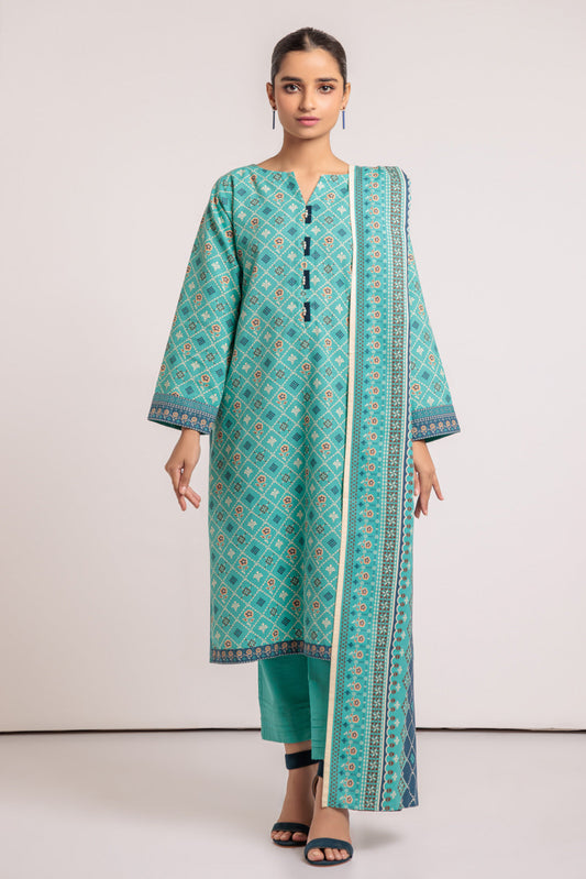 GREEN-KHADDAR-3 PIECE (WSS223P78)