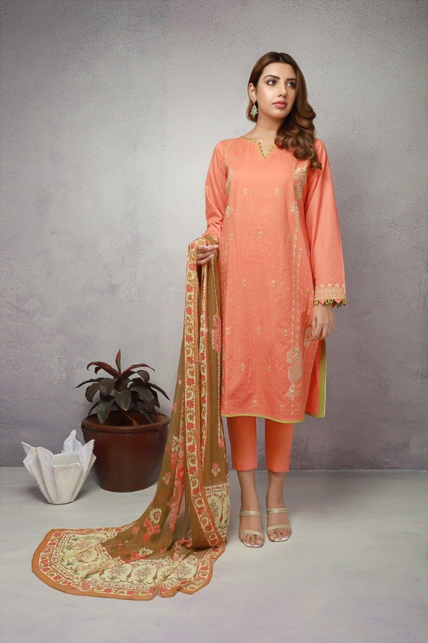 ACE Galleria Digital Embroidered Unstitched 3 Piece Jacquard Suit ACE 12085 - FaisalFabrics.pk